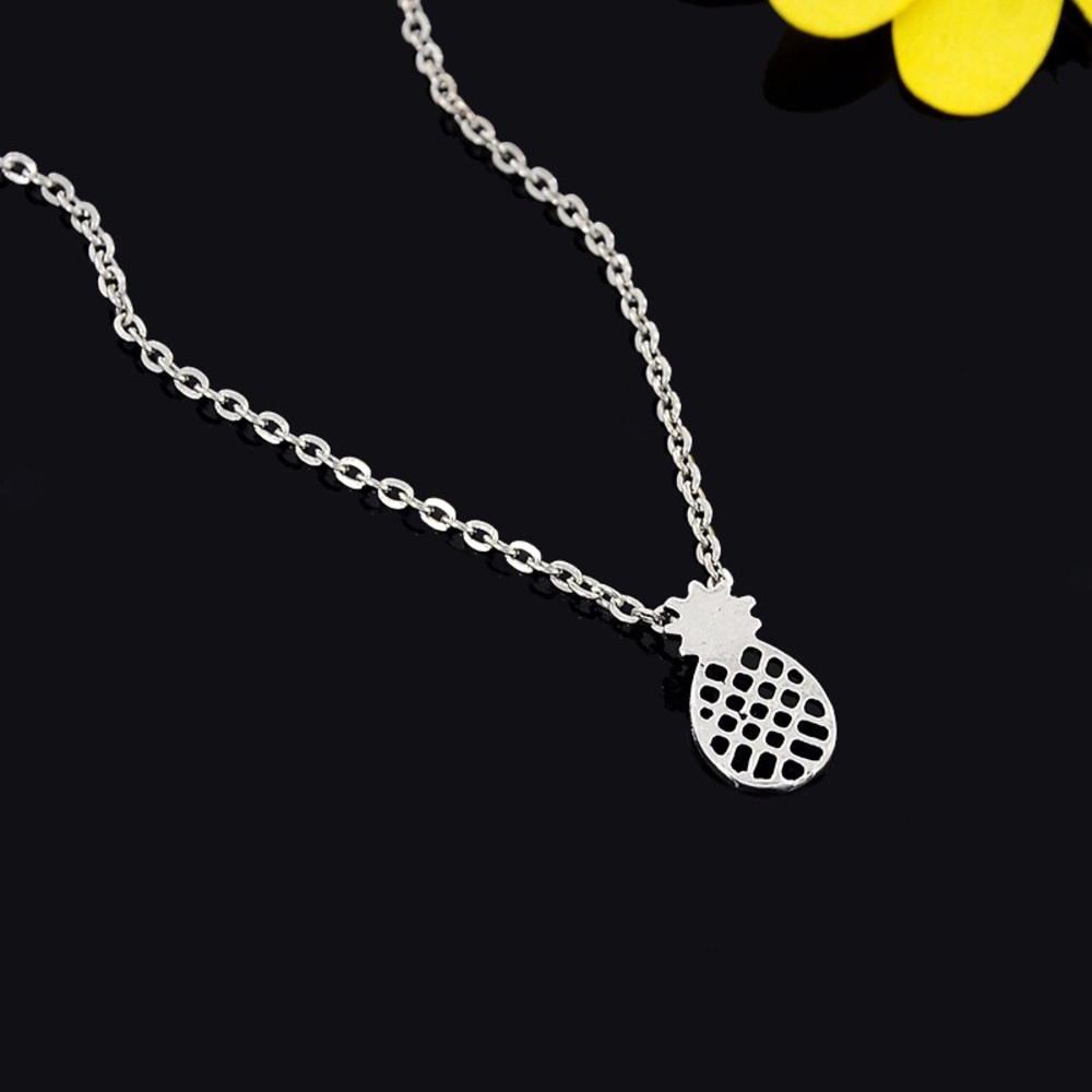 Pineapple Fruit Silver Necklace - Picture 2 of 3